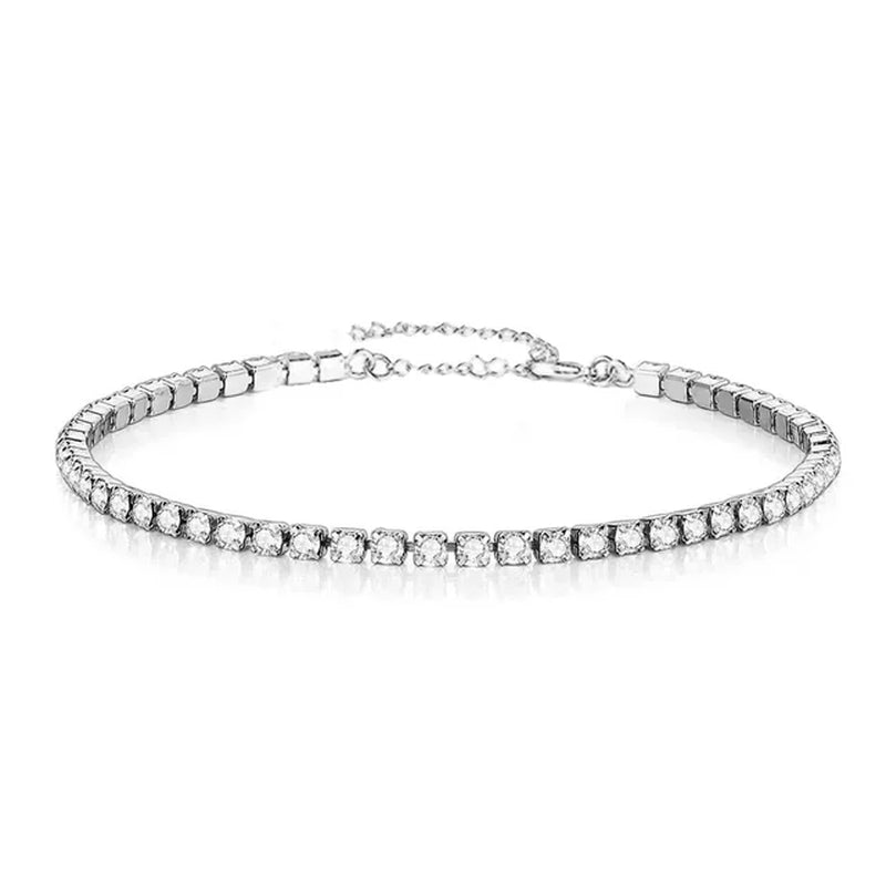 2Mm Iced Out Tennis Bracelets Female Gold Silver Color Stainless Steel Cubic Zirconia Chain for Women Wedding Jewelry Gift