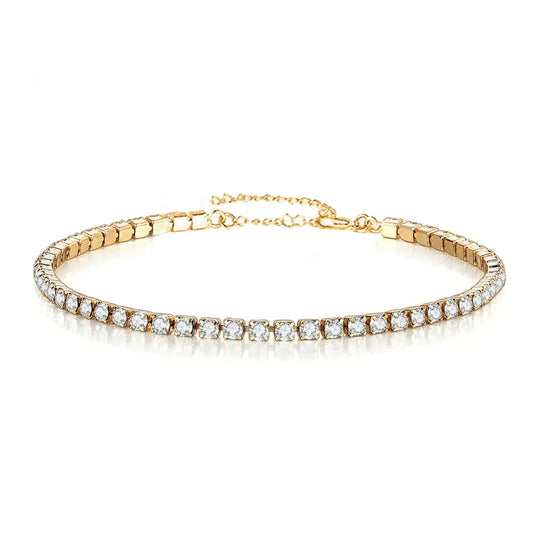 2Mm Iced Out Tennis Bracelets Female Gold Silver Color Stainless Steel Cubic Zirconia Chain for Women Wedding Jewelry Gift